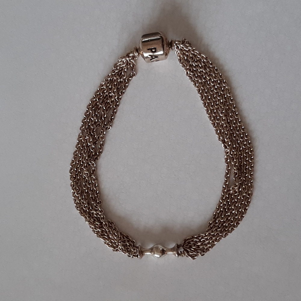 Sterling Silver Multi-Strand Chain Bracelet - Silver